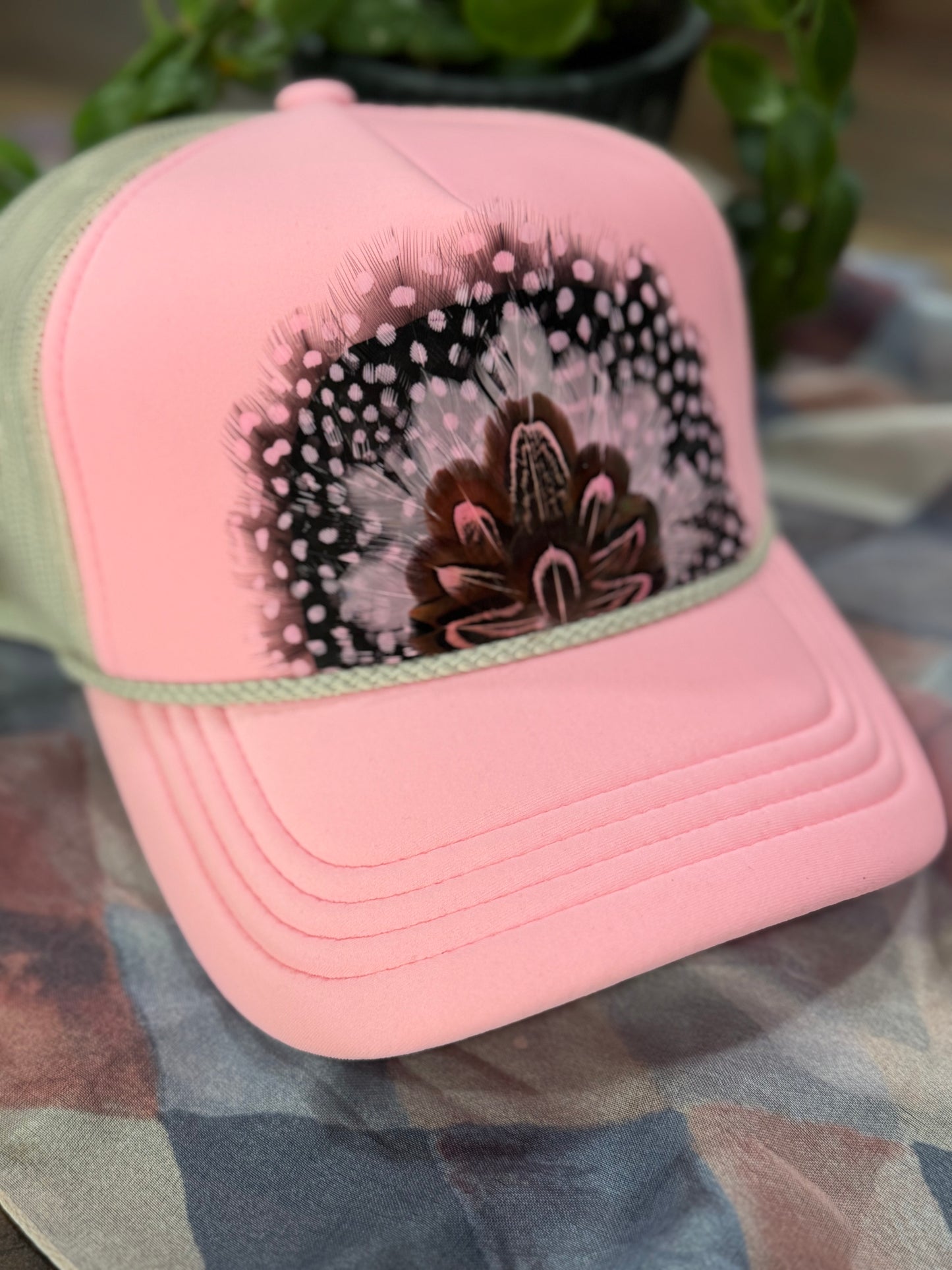 Past Time Pink Feather Trucker