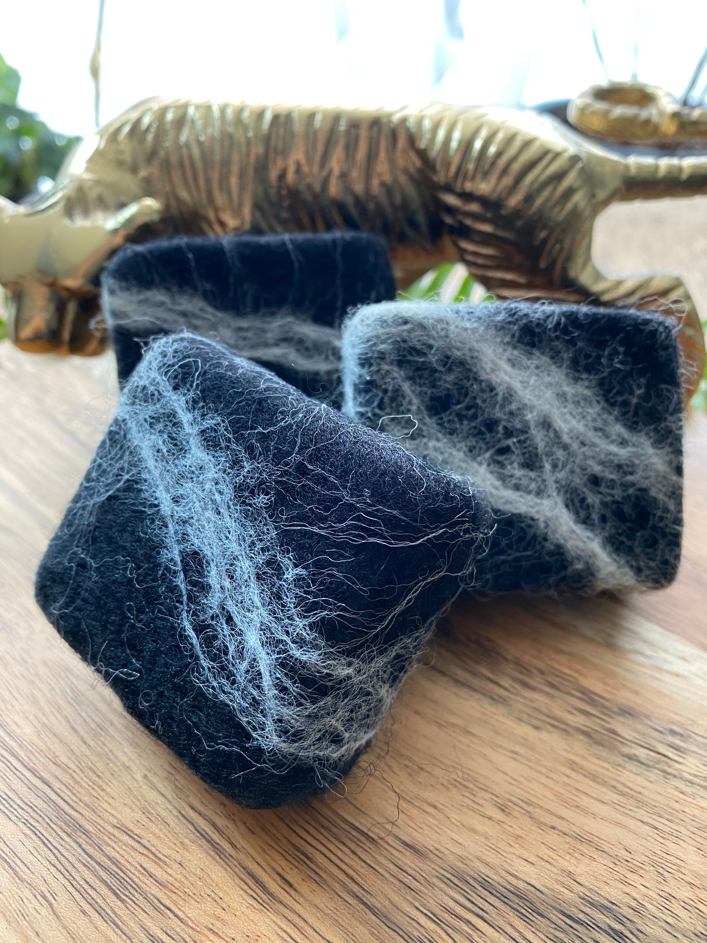 Bamboo Charcoal Felted Soap with Lavender and Rosemary