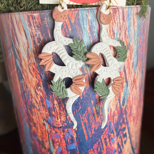 Mother Earth Clay Snake Earrings